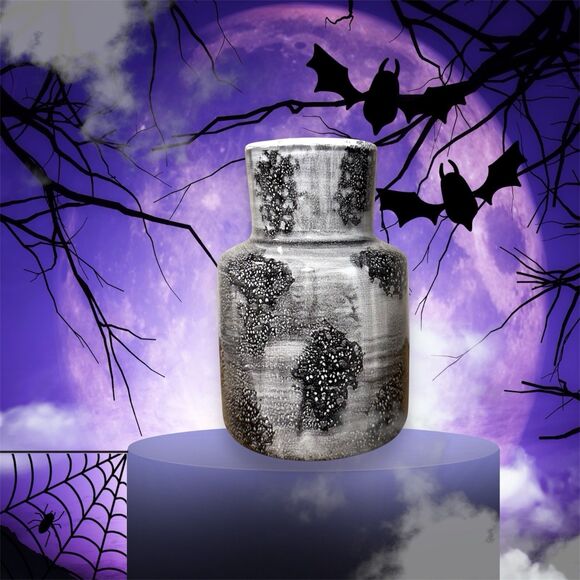 7” Black Glaze Ceramic Vase Spooky Halloween - Threshold - Picture 4 of 8